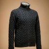 Charcoal cashmere half-zip sweater