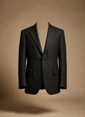 Charcoal wool blazer with notch lapel
