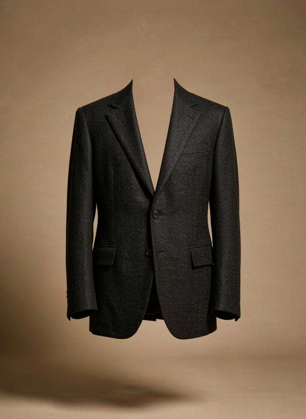Charcoal wool blazer with notch lapel