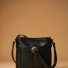 Black pebbled leather crossbody bag