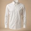 White oxford cotton shirt with button-down collar