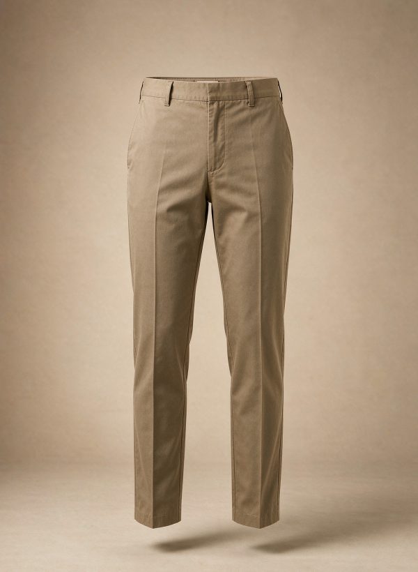 Stone cotton twill tailored chinos